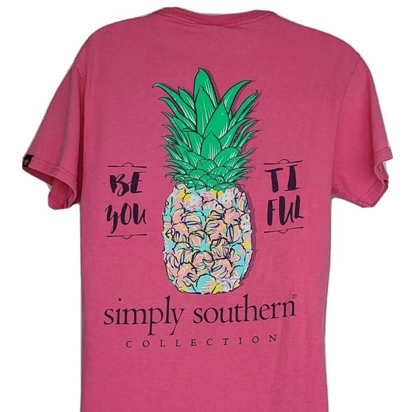 Pink Simply Southern Women's SZ:S Pineapple Shirt - Picture 1 of 10